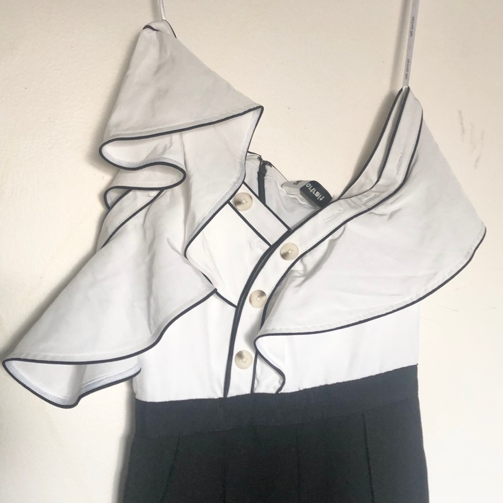 Self Portrait B&W Ruffle Jumpsuit | Night Out | Size 0 - Picture 9 of 17